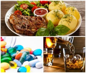 Interaction with alcohol, tablets and foods